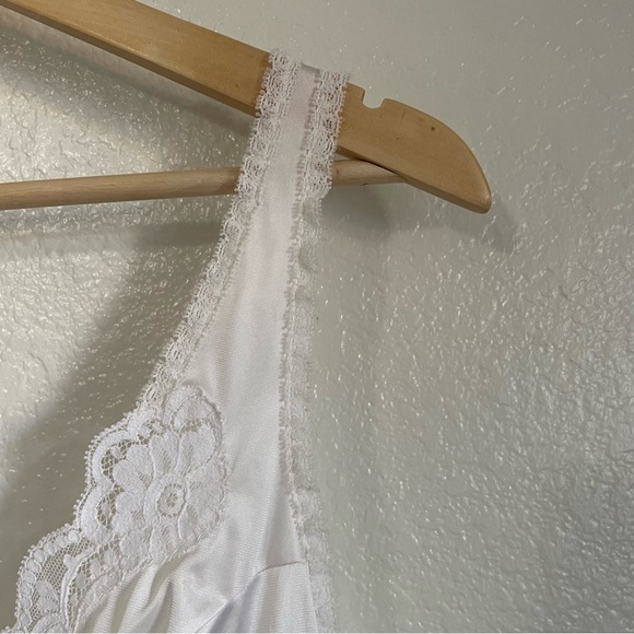 Vintage Vassarette Slip Tank Top Satin & Lace Made In USA White / Cream Size S - Picture 3 of 7